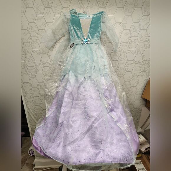 Nwt Halloween Girls Light-up Icy Snow Princess Fantasy Costumes, Sz M 7/8 - Picture 6 of 13